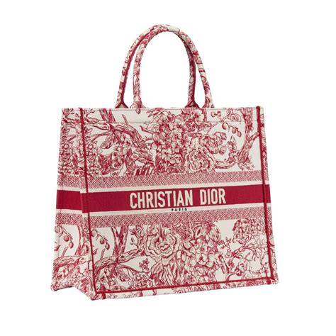 dior tote red|Dior shopping tote.